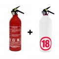 Promo : Extincteur à Poudre 1kg - ABC Manomètre +1 housse offerte