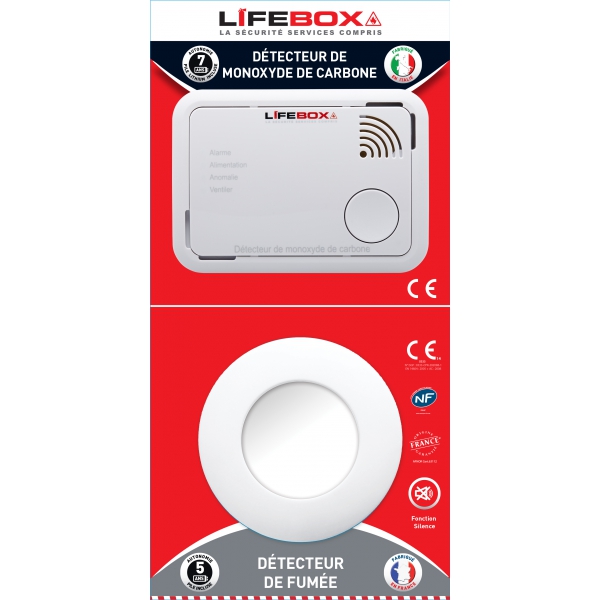 Détecteur de monoxyde de carbone certifié NF Lifebox à pile Lithium 7 ans -  lifebox