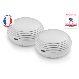 Lot de 2 détecteurs de fumée radio certifiés NF Lifebox VolysR à pile Lithium 10 ans